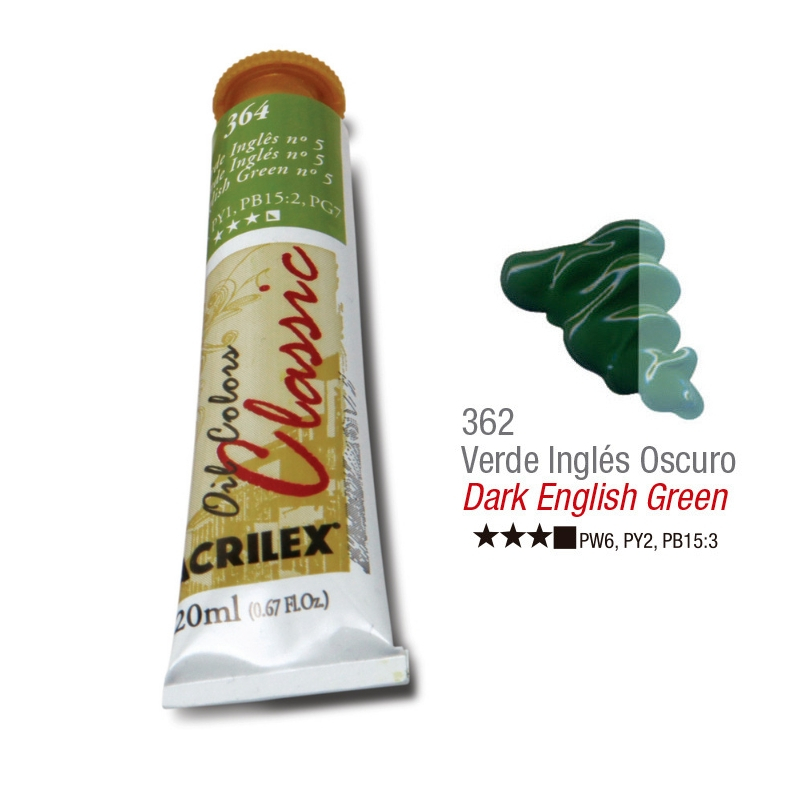 Pintura Acrilex Oleos 362 Verde Ingles Oscuro