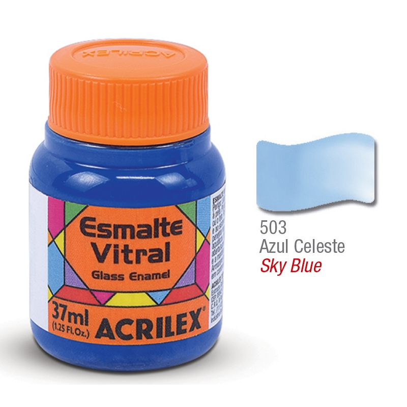 Pintura Acrilex Vitral Esmalte 603 Azul Celeste 37Cc
