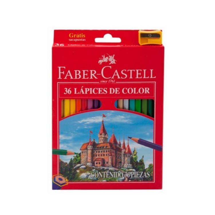 Lapices De Colores Faber Castell X 36 Caja Roja + sacapuntas