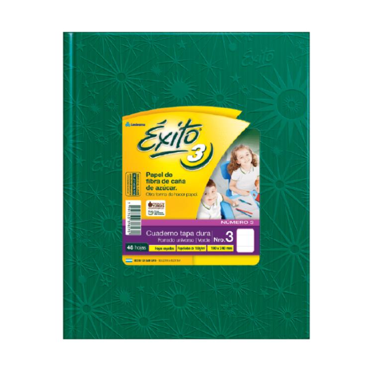 Cuaderno Éxito E3 19 x 24 cm Tapa Dura 48 Hojas Rayadas Forrado Universo Verde