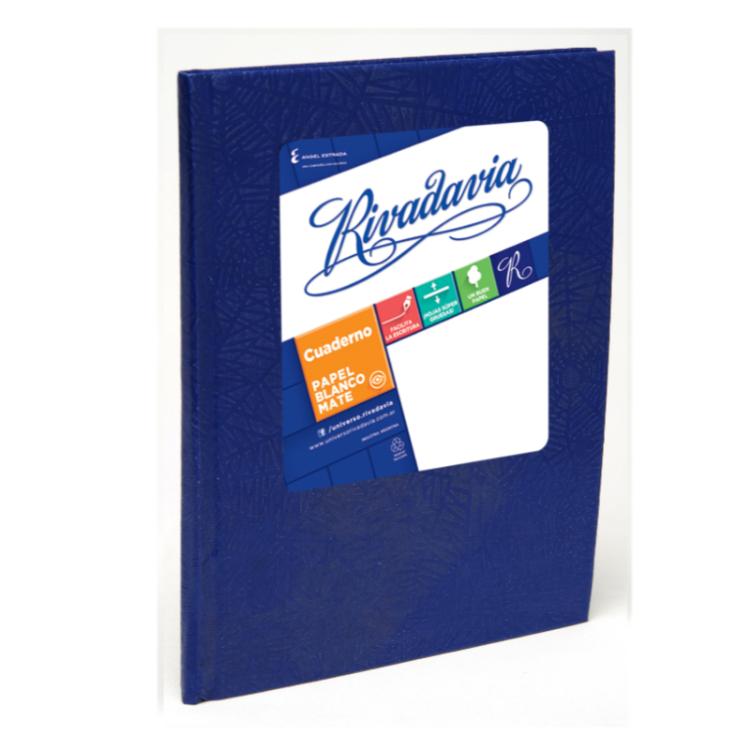 Cuaderno Rivadavia Tapa Dura N°1 Forrado Azul 50 Hojas Cuadriculado