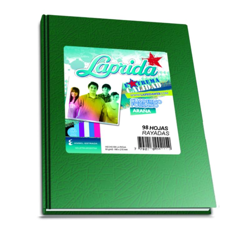 Cuaderno Tapa Dura Laprida Nº1 Forrado Verde 98 Hojas.rayado