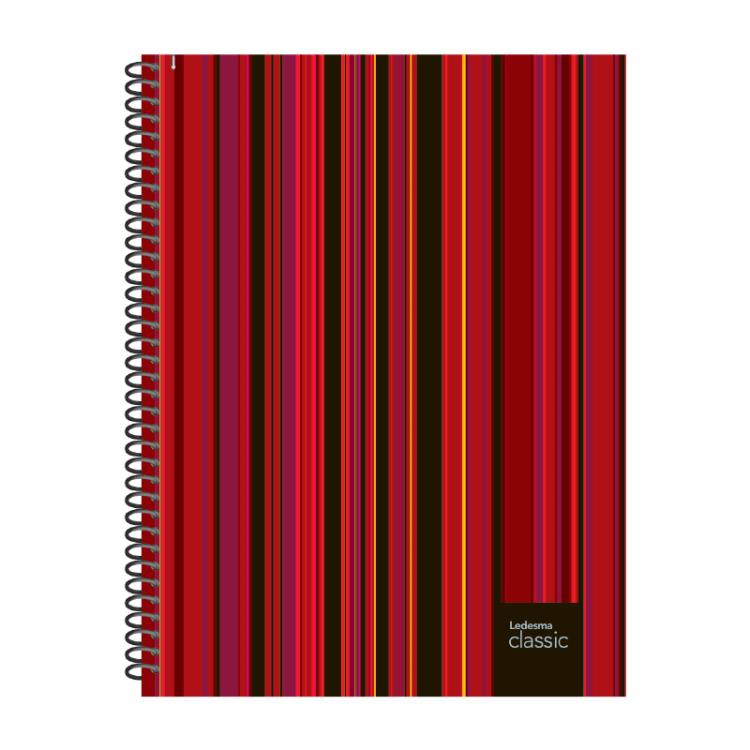 Cuaderno Espiral Ledesma Classic Multicolor 22x29cm 84 Hojas Cuadros