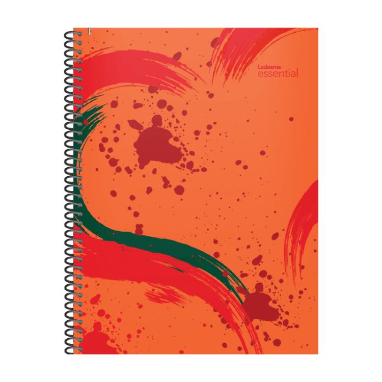 Cuaderno Espiral Essential 2 22x29cm 84 Hojas Cuadriculado Rojo