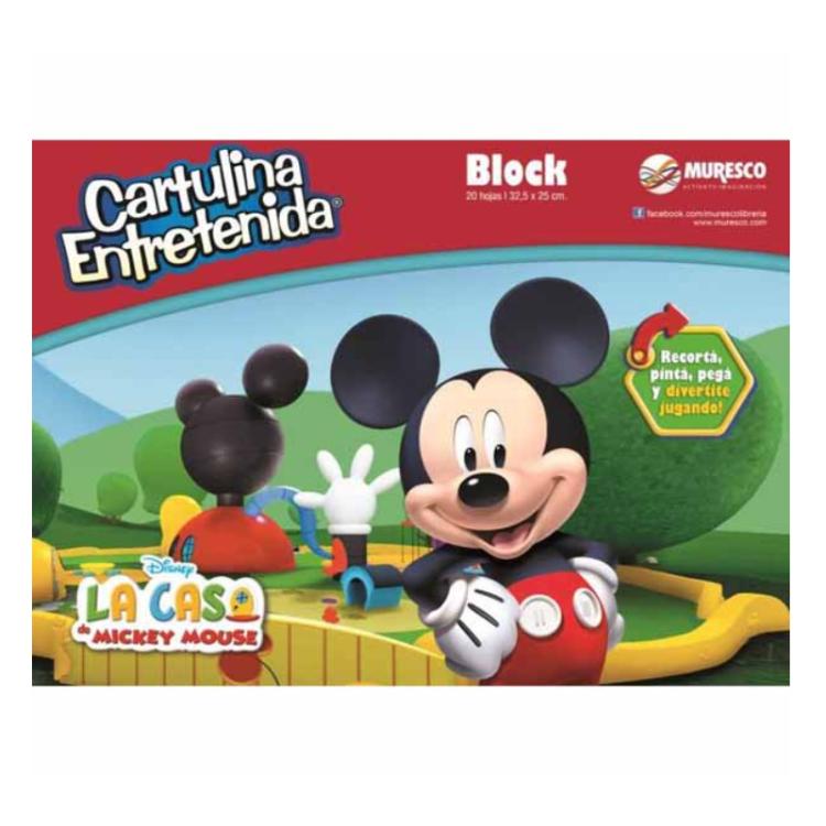 Block De Cartulina Muresco Entretenida Licencia Mickey Mouse 20 Hojas
