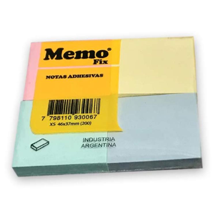 Notas Adhesivas Memo Fix 46X37 4 colores X 100 Hojas