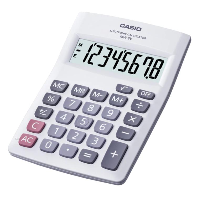 Calculadora Casio MW 8 Blanco Art.88-I 053-00088