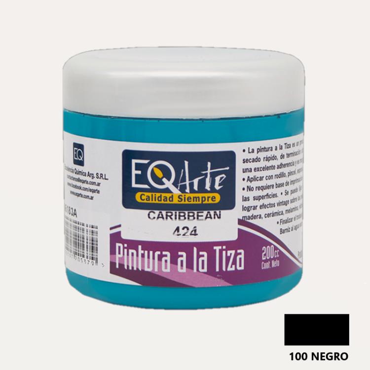 PINTURA A LA TIZA EQARTE 100 NEGRO 200 CC ART.3800-100-200
