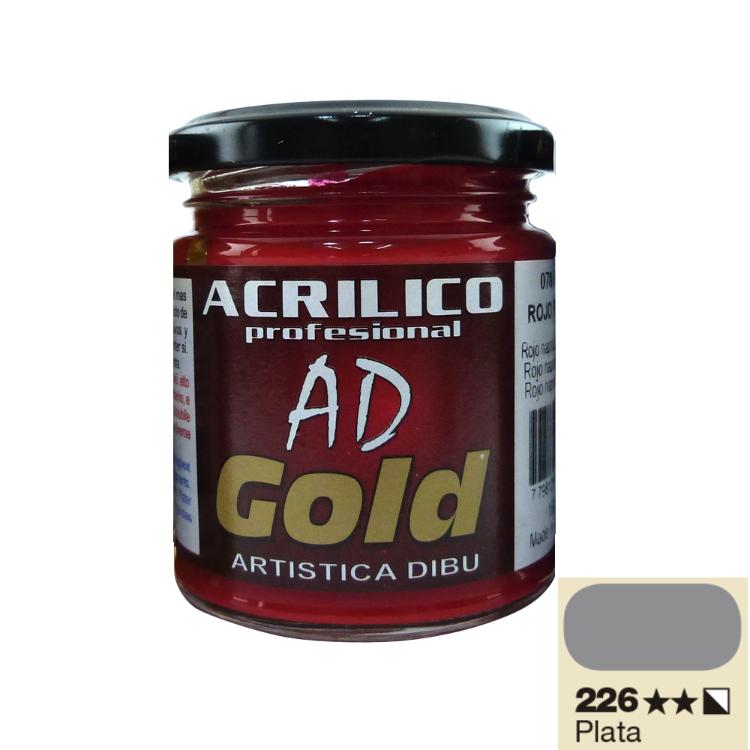 Pintura Acrilica Ad Gold G2 Plata 180 Ml