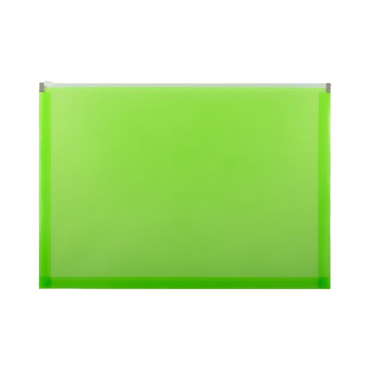 Carpeta Lama Sobre A4 Con Cierre Neon Verde