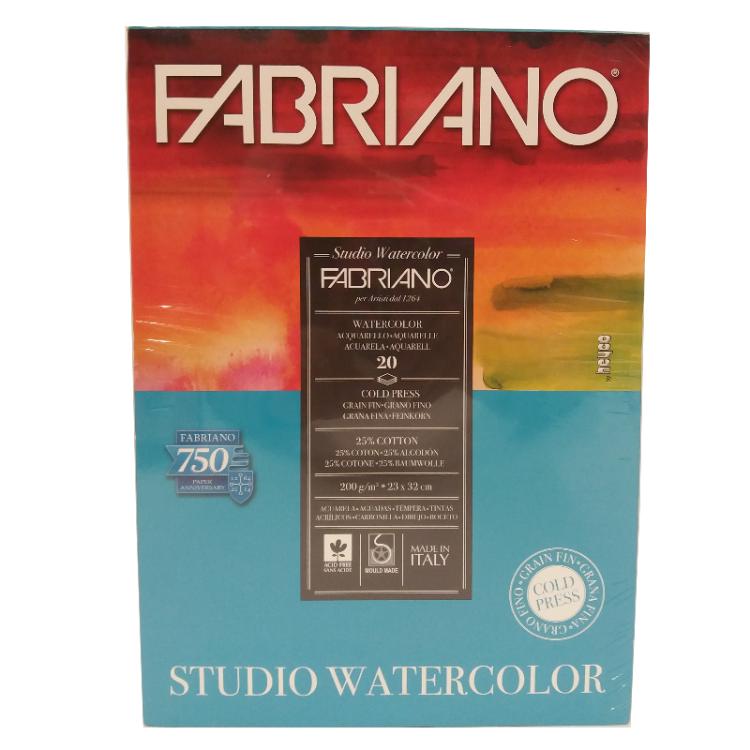 Block Fabriano Watercolour 200 Gr. 20 Hojas 23X32 Cm.