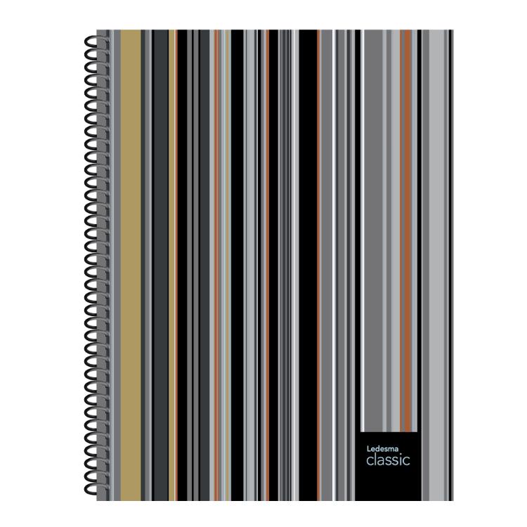 Cuaderno Espiral Ledesma Classic Metalizado S-r 22x29cm 84 Hojas