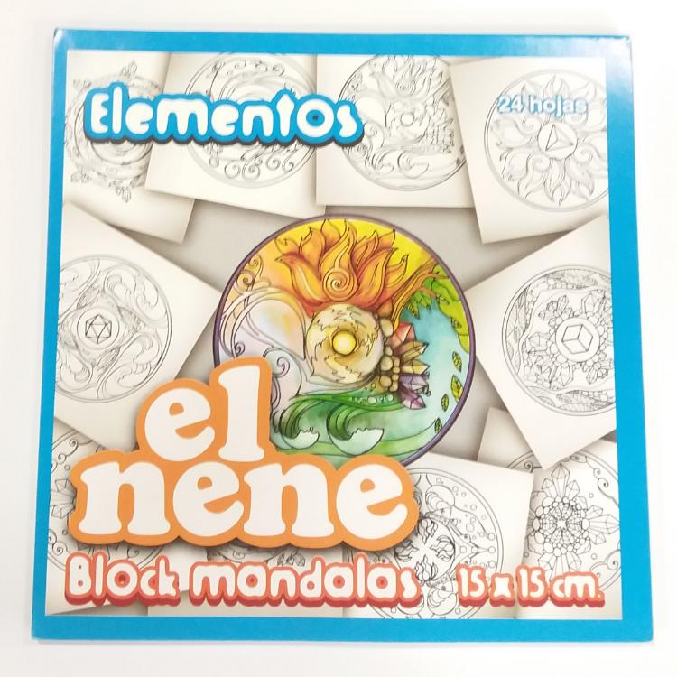 Block El Nene 15x15 cm Mandalas Elementos 24 Hojas