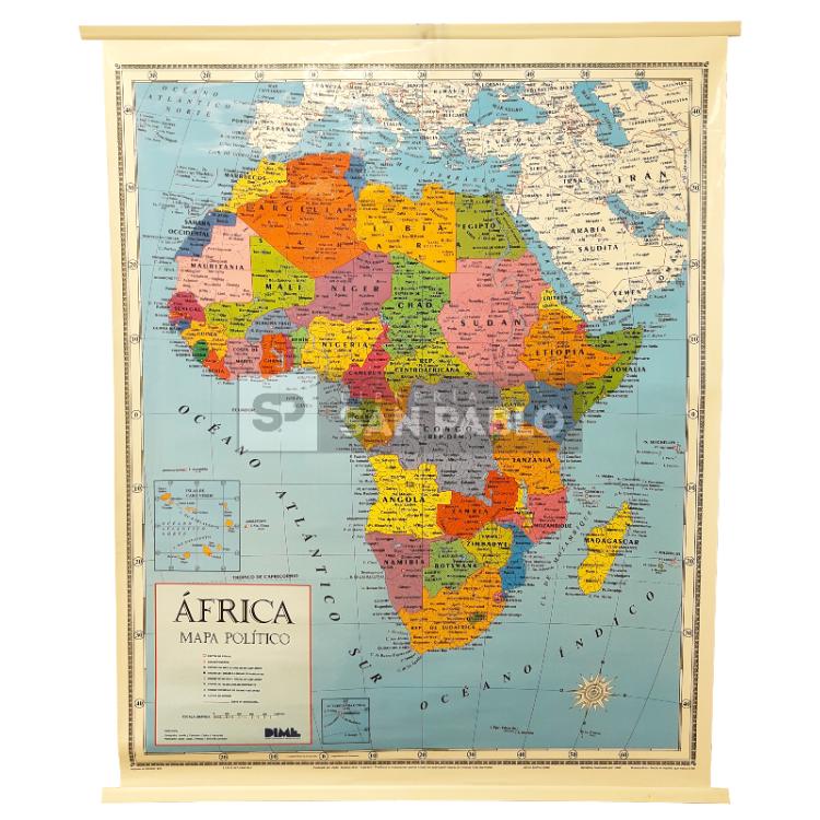 Mapa Laminado Politico Mural Africa