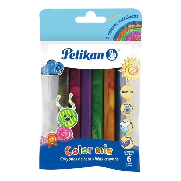 Crayones Pelikan Jumbo Triangular X 6 Color Mix