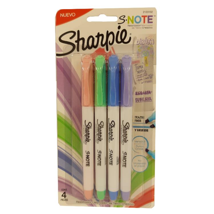Marcadores Sharpie S-note Blister X 4 Pastel