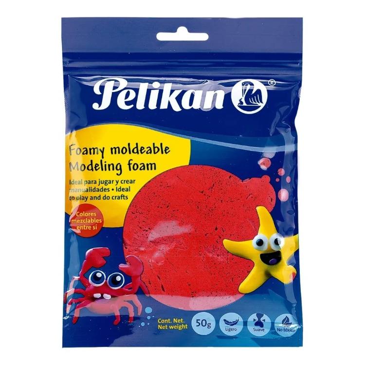 Masa Pelikan Foamy Moldeable Rojo 50Grs