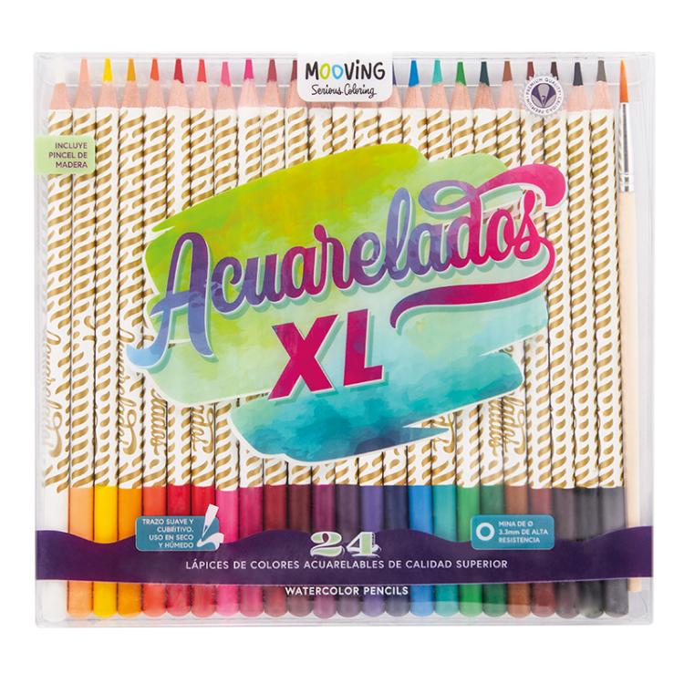 Lapices De Colores Mooving Acuarelables Xl x 24