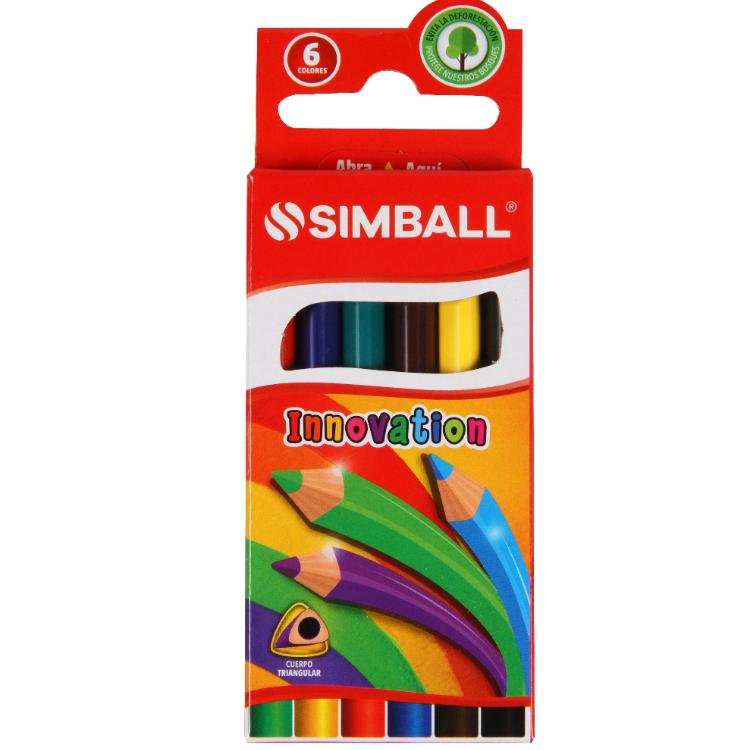 Lapices De Colores Simball Innovation X 6 Cortos