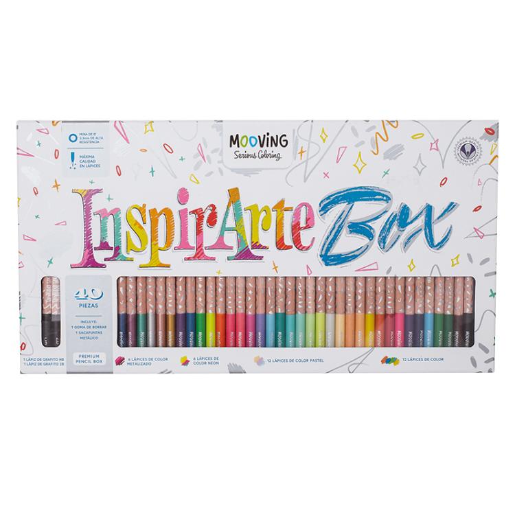 Lapices De Colores Mooving X 40 Colores Inspirarte Box Coloring