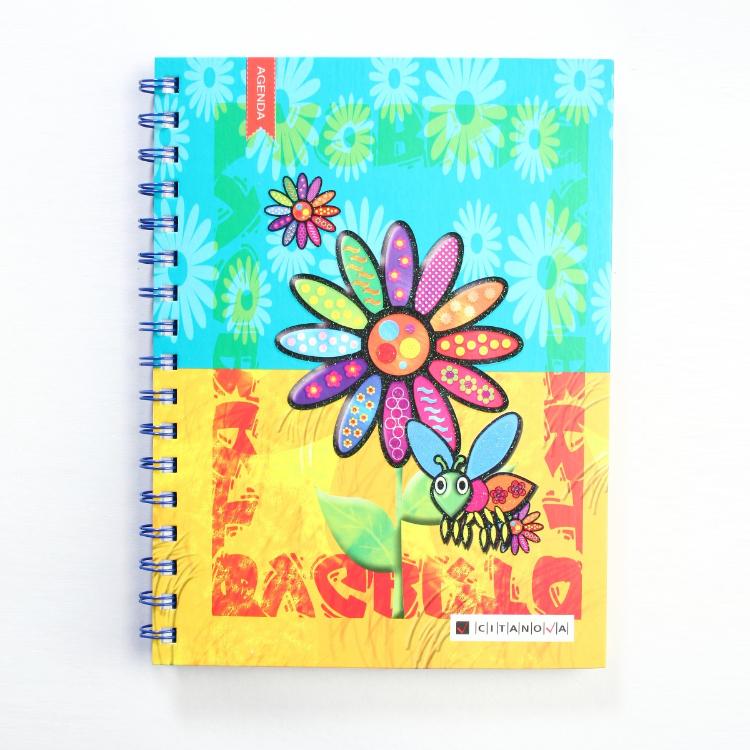 Agenda Citanova 2025 Centenario Cartone Flowers Espiralada Art.15493