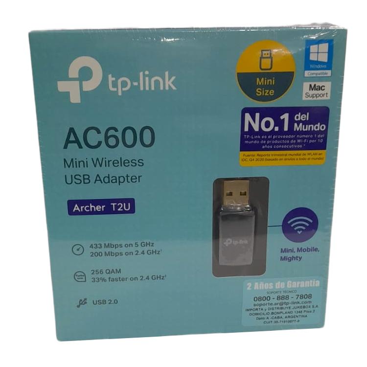 ADAPTADOR TP-LINK USB INALAMBRICO AC600 ARCHER T2U