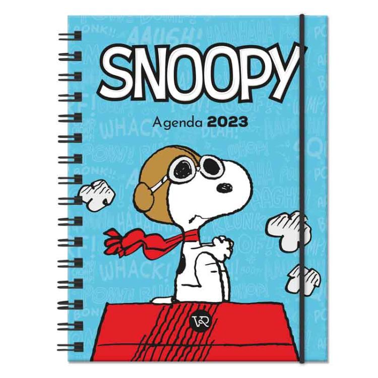 Agenda Vergara 2023 Snoopy Anillada Tapa Celeste