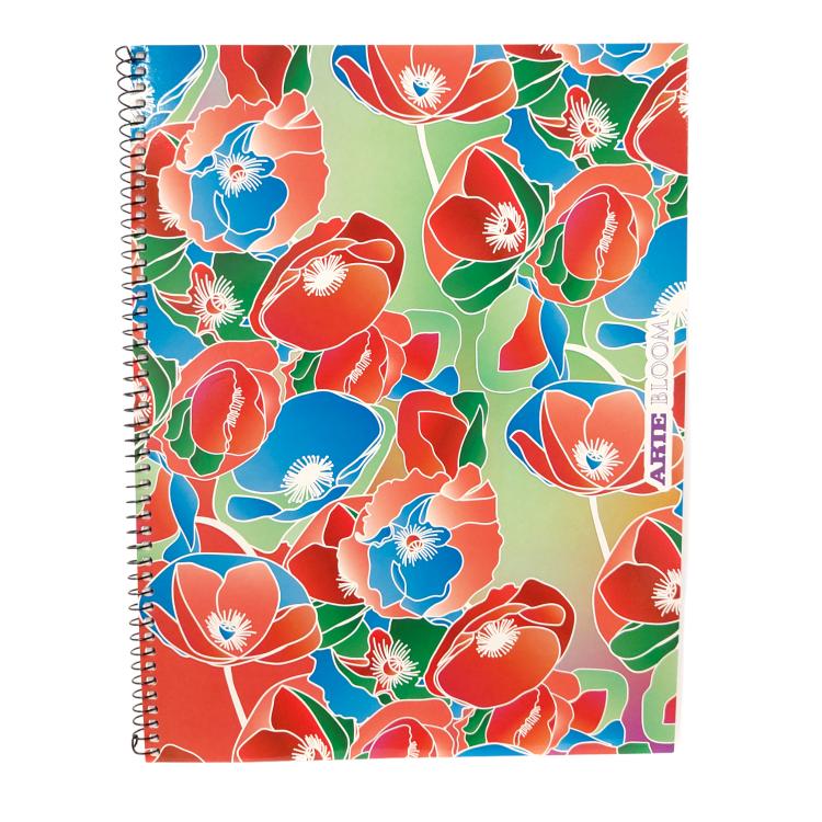 Cuaderno A4 Con Espiral Arte Bloom 22x29cm 80 Hojas Rayadas