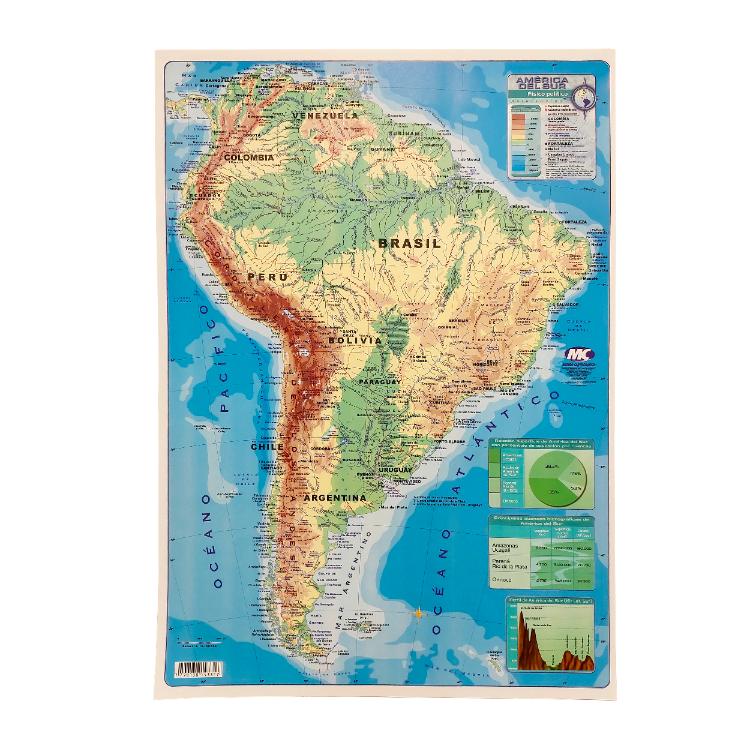 Mapa N°6 America Del Sur Fisico Politico Mundo Cartografico