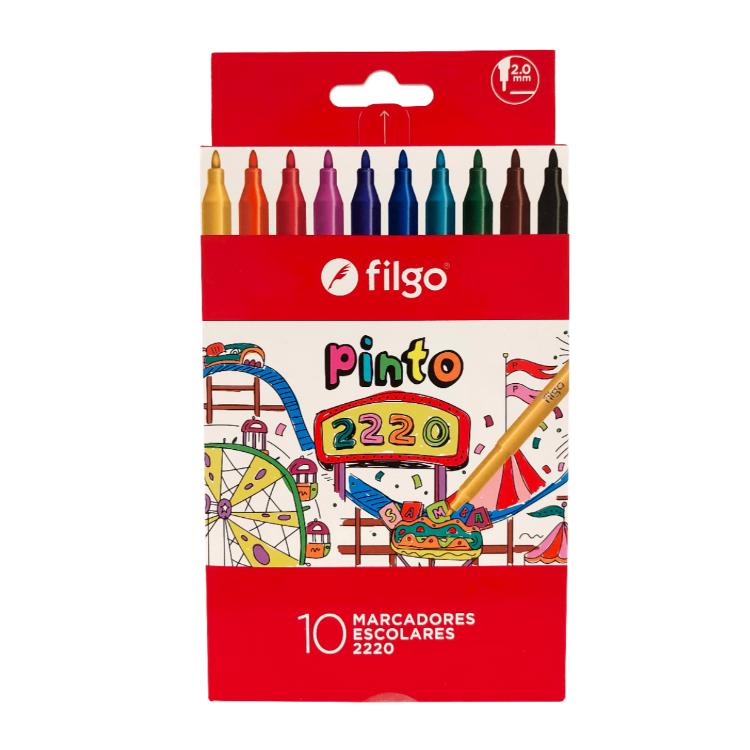 Marcadores Escolares de Colores Filgo Pinto x 10 Colores surtidos Art.CM2220-E10-SUR