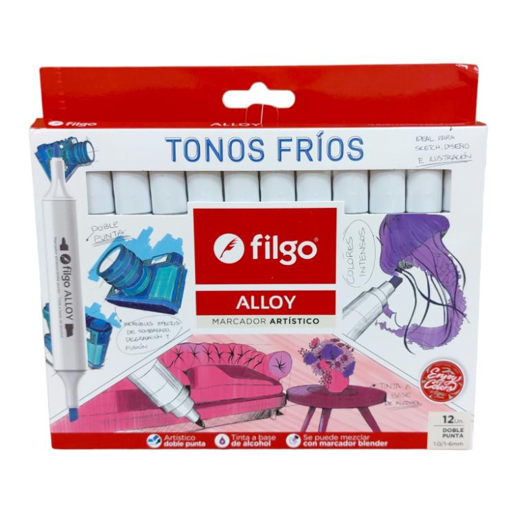 Marcador Filgo Alloy x 12 Tonos Fríos Art.ALLYM-E12-FRIO