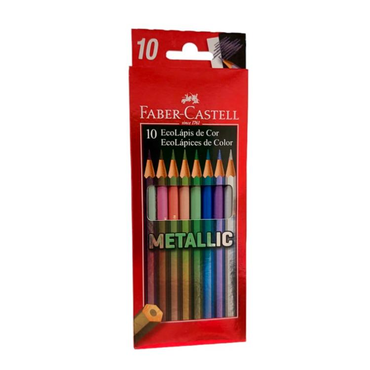 Lapices de Colores Faber Castell  Ecolapiz x 10 Metalicos Art.116145