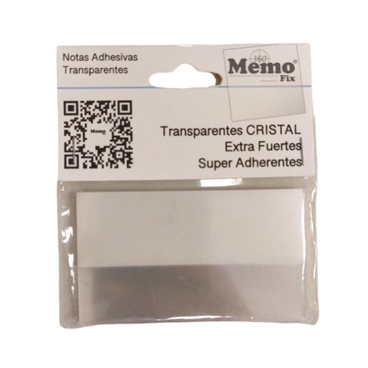 Notas Adhesivas Memo Fix Transparente Cristal 75x45mm 50 Hojas Art.802