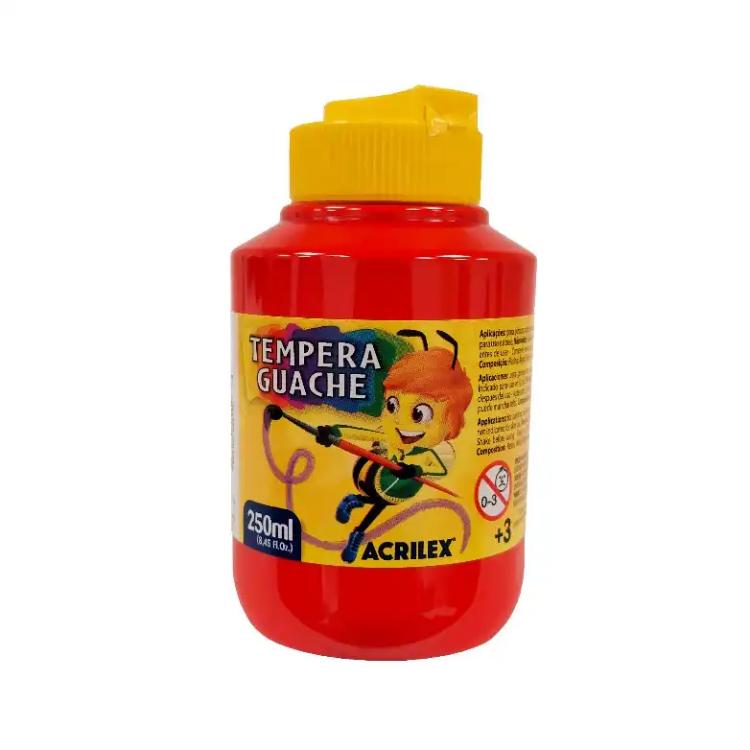 Tempera Acrilex Guache 250 ml Rojo Fuego Art.02025-0507