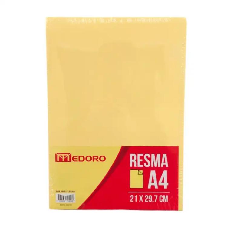 Resma Papel Medoro Color Amarillo A4 75 grs x 500 Hojas Art.RA4AM5