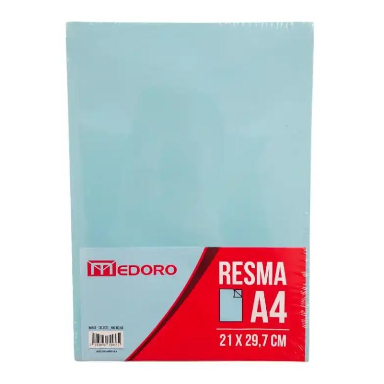 Resma Papel Medoro Color Celeste A4 75 grs x 500 Hojas Art.RA4CE5