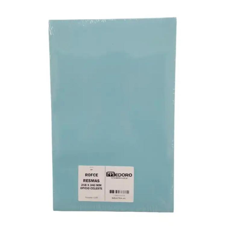 Resma Papel Medoro Color Celeste Oficio 75 grs x 500 Hojas Art.ROCES5