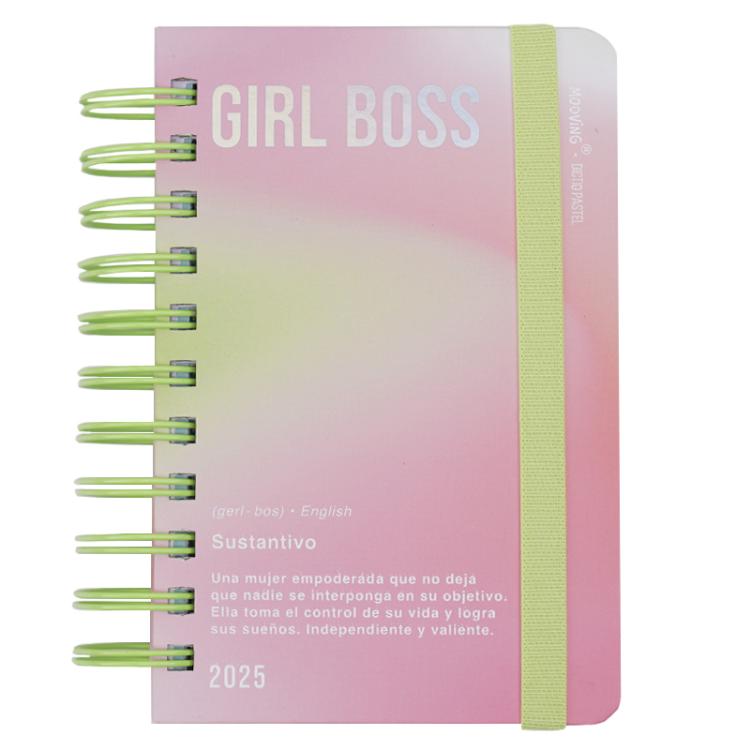 Agenda Mooving 2025 Dictio Pastel Girls Boss Dia Por Pagina Espiralada 10 x 15 cm Art.1403239