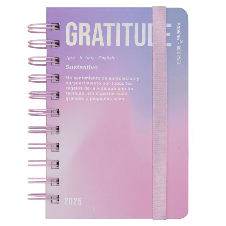 Agenda Mooving 2025 Dictio Pastel Gratitude 2 Dia Por Pagina Espiralada 10 x 15 cm Art.1402239