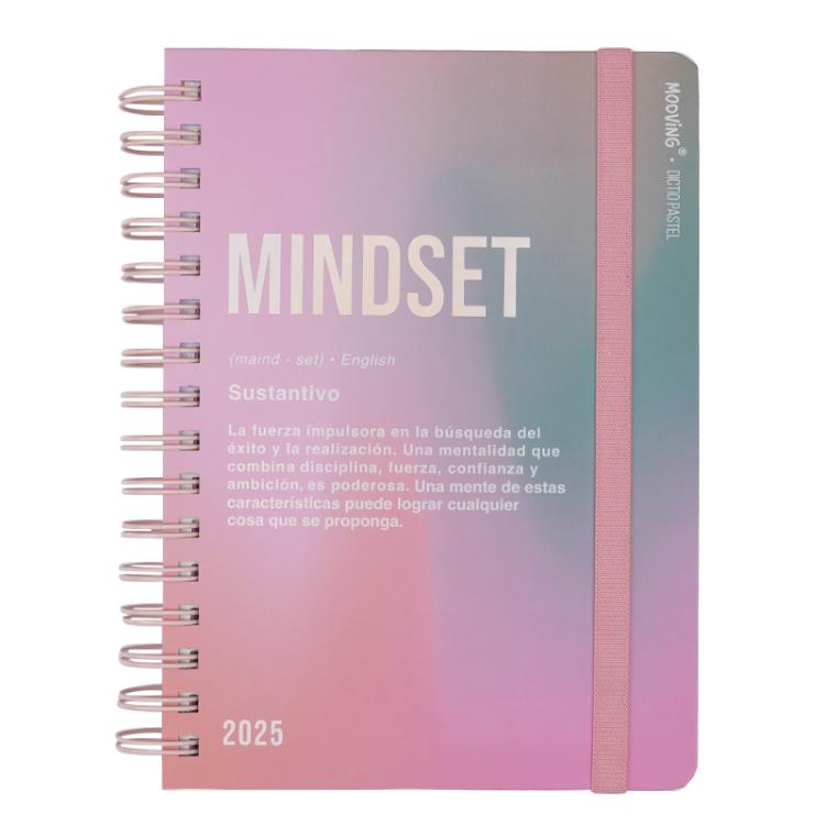 Agenda Mooving 2025 Dictio Pastel Mindset Dia Por Pagina Espiralada 15 x 21 cm Art.1405239