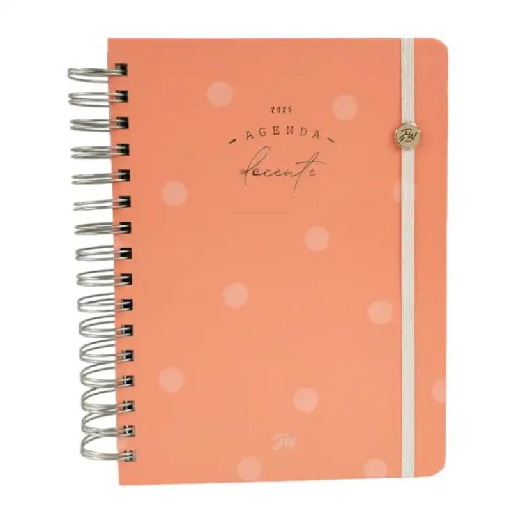 Agenda FW 2025 Docente Naranja Semanal Con Espiral 15x21 cm Art.1000043