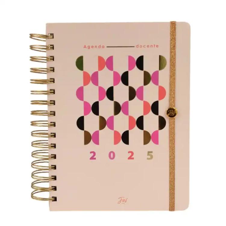 Agenda FW 2025 Docente Circulos Semanal con Espiral 15 x 21 cm Art.1000043