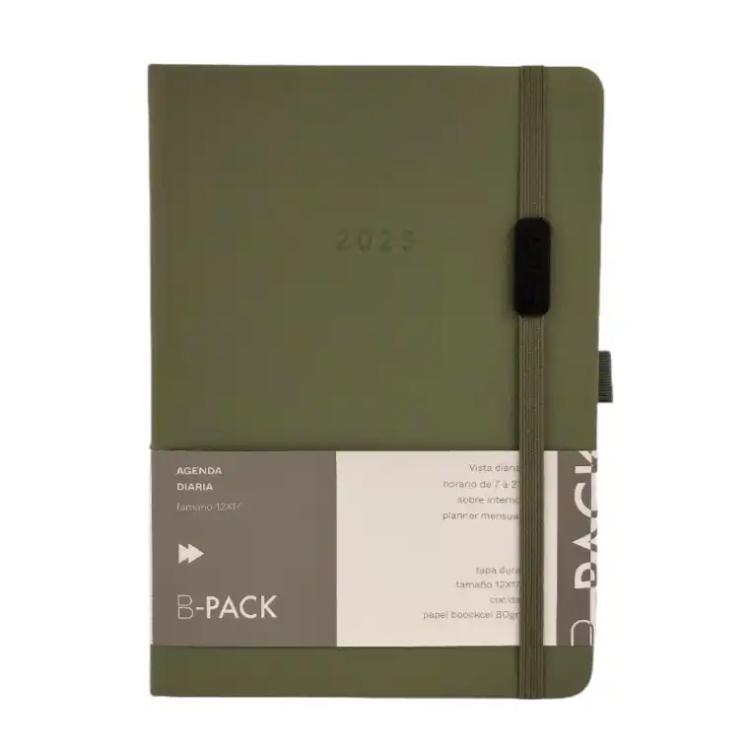 Agenda FW 2025 Bpack Green Diaria Cocida 12 x 17 cm Art.1000049