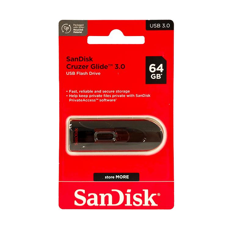 Pendrive Sandisk 64 GB Cruzer Glide 3.0 Art.SDCZ600-064G-G35