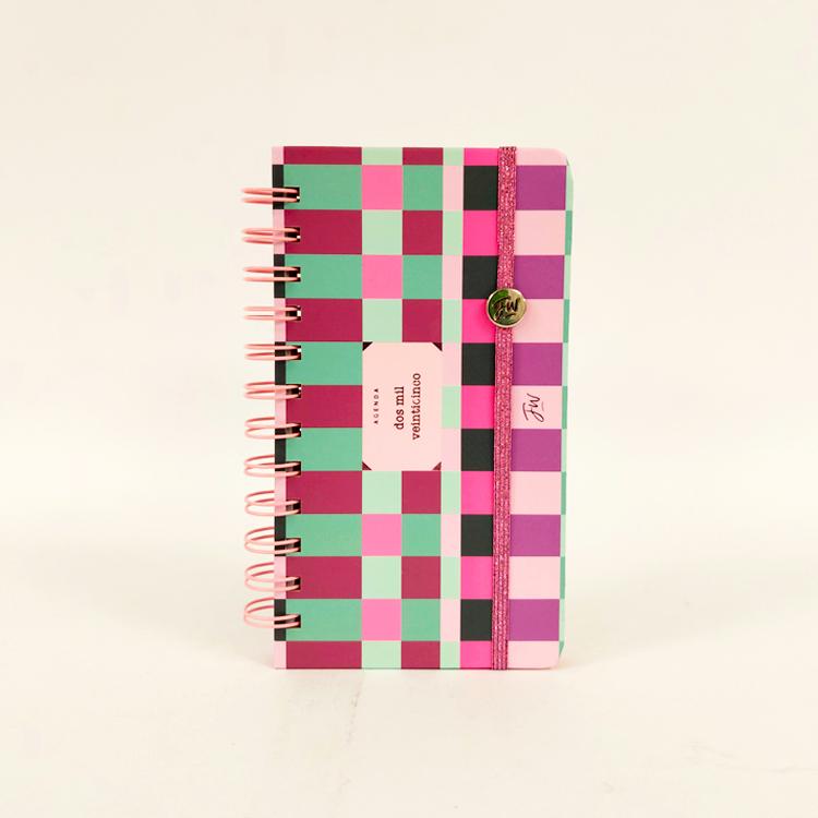 Agenda FW 2025 Pocket Pink Cuadros 12x17 cm Semanal Espiralada Art.1000021