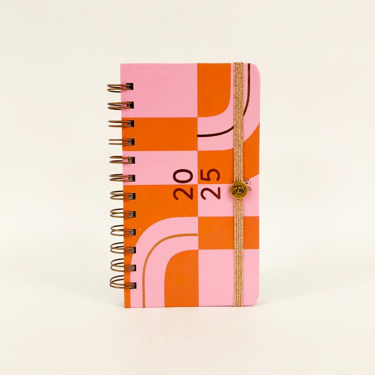 Agenda FW 2025 Pocket Pink Contraste 12x17 cm Semanal Espiralada Art.1000021