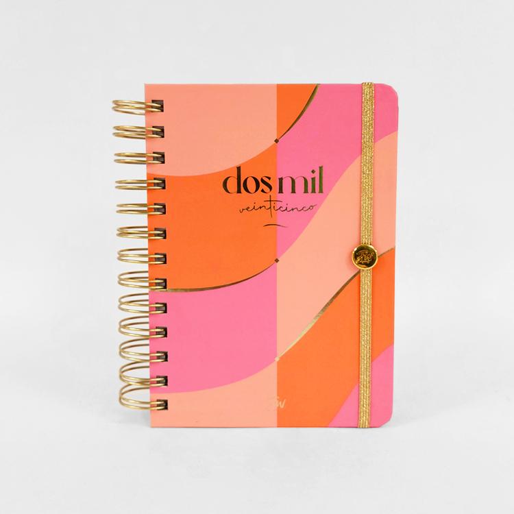 Agenda FW 2025 Pink Ondas Diaria 12x17 cm Diaria Espiralada Art.1000007