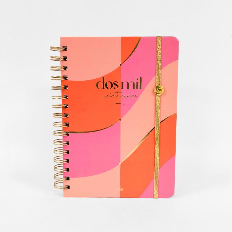 Agenda FW 2025 Pink Ondas 15x21 cm Semanal Espiralada ARt.999999