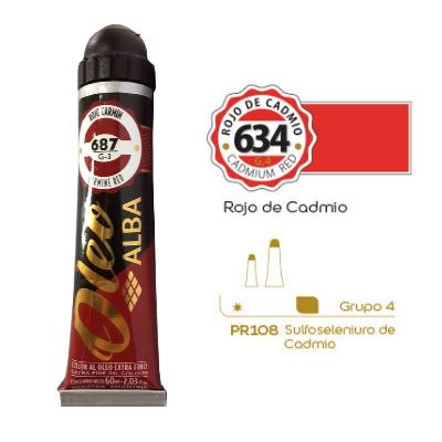 Pintura Oleo Alba G4-d 60Ml 634 Rojo De Cadmio