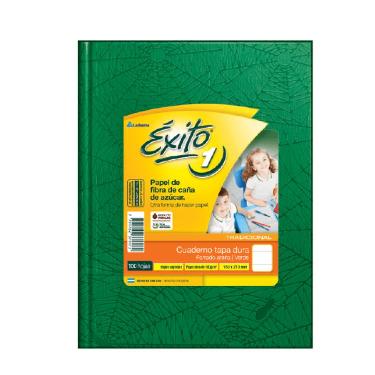 Cuaderno Exito Tapa Dura N°1 16x21cm Forrado Verde 100 Hojas Rayado